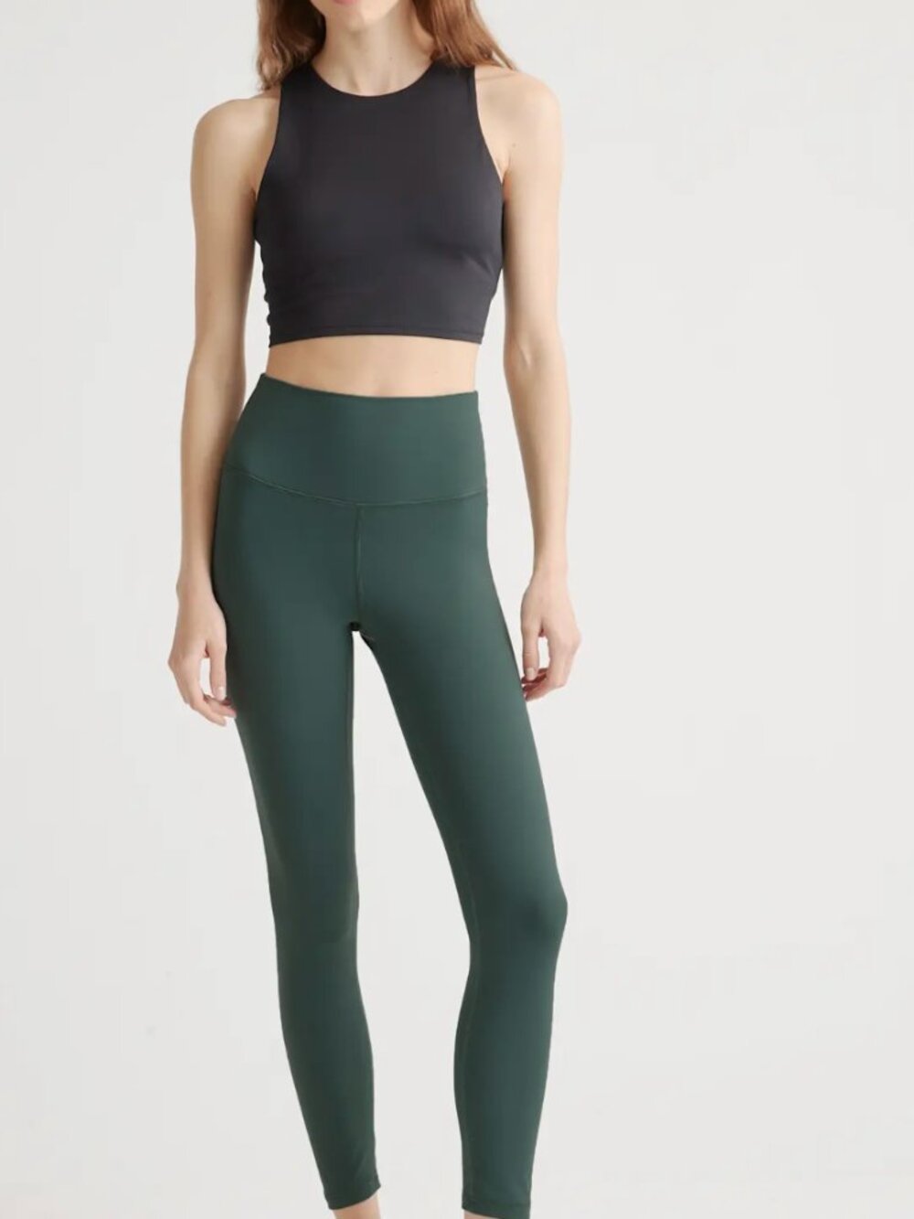 NWT Quince Ultra-Form High-Rise Leggings, Forest Green, XS